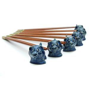 6 pcs Set Chopstick Rest - Tiger Design