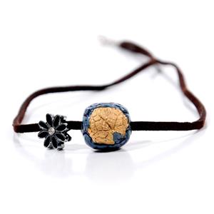 Gold Collection Pendant with Charm - Leaves Design
