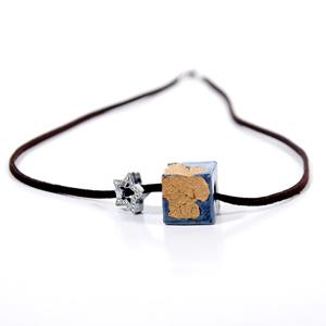 Gold Collection Pendant with Charm - Leaves Design