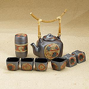 6 Cups Tea Set - Leaves Design