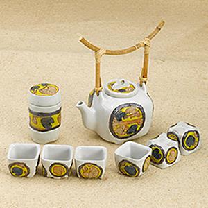 6 Cups Tea Set - Leaves Design