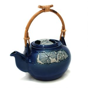 Coffee/ Tea Pot with Cane Handle - Leaves Design