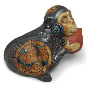 Animal Figurine - Monkey With Twigs Design