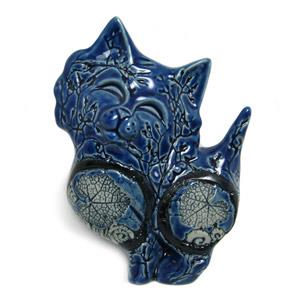 Animal Figurine - Cat With Floral Design